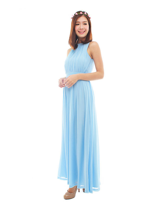 Paris Maxi Dress in Powder Blue